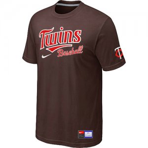 Minnesota Twins Brown Nike Short Sleeve Practice T-Shirt