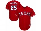 Youth Majestic Texas Rangers #25 Jonathan Lucroy Authentic Red Alternate Cool Base MLB Jersey