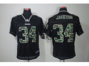 Nike NFL Oakland Raiders #34 Bo Jackson black jerseys[camo fashion Elite]