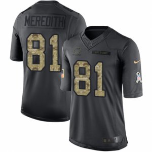 Men\'s Nike Chicago Bears #81 Cameron Meredith Limited Black 2016 Salute to Service NFL Jersey