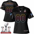 Womens Nike New England Patriots #80 Irving Fryar Game Black Fashion Super Bowl LI 51 NFL Jersey