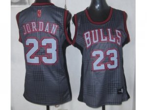 women nba chicago bulls #23 jordan black-grey[2012]