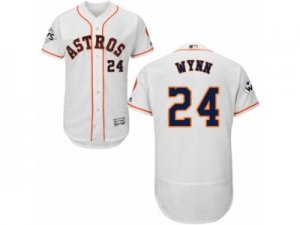Houston Astros #24 Jimmy Wynn Authentic White Home 2017 World Series Bound Flex Base MLB Jersey