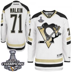 Mens Reebok Pittsburgh Penguins #71 Evgeni Malkin Premier White 2014 Stadium Series 2016 Stanley Cup Champions NHL Jersey