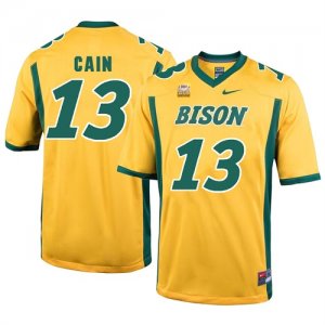 North Dakota State Bison 13 Desmond Cain Gold College Football Jersey