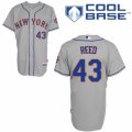 Men's Majestic New York Mets #43 Addison Reed Replica Grey Road Cool Base MLB Jersey