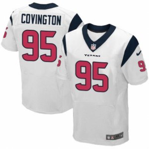 Mens Nike Houston Texans #95 Christian Covington Elite White NFL Jersey