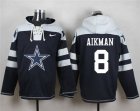 Nike Dallas Cowboys #8 Troy Aikman Navy Blue Player Pullover Hoodie