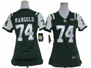 Nike women nfl new york jets #74 mangold green jerseys