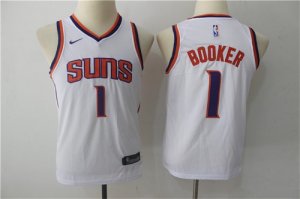 Suns #1 Devin Booker White Youth Nike Swingman Jersey