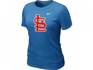 Women MLB St.Louis Cardinals Heathered L.blue Nike Blended T-Shirt