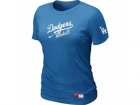 Women Los Angeles Dodgers Nike L.blue Short Sleeve Practice T-Shirt