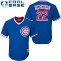 Men's Majestic Chicago Cubs #22 Jason Heyward Authentic Blue White Strip Cooperstown Throwback MLB Jersey