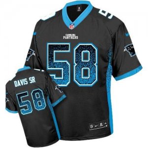 Nike Carolina Panthers #58 Thomas Davis Sr Black Team Color Men\' Stitched NFL Elite Drift Fashion Jersey