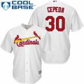 Mens Majestic St. Louis Cardinals #30 Orlando Cepeda Authentic White Home Cool Base MLB Jersey