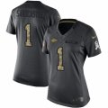 Women's Nike Kansas City Chiefs #1 Leon Sandcastle Limited Black 2016 Salute to Service NFL Jersey