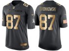 Nike New England Patriots #87 Rob Gronkowski Anthracite 2016 Christmas Gold Mens NFL Limited Salute to Service Jersey