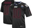 Nike Giants #10 Eli Manning Lights Out Black With Hall of Fame 50th Patch NFL Elite Jersey