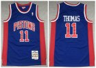 Pistons #11 Isiah Thomas Blue 1988-89 Hardwood Classics Jersey