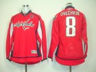 youth nhl washington capitals #8 alex ovechkin red(C)