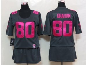 Nike Women New Orleans Saints #80 Jimmy Graham dk.grey jerseys[breast cancer awareness]