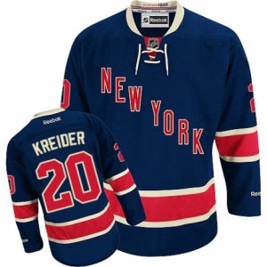 Womens Reebok New York Rangers #20 Chris Kreider Premier Navy Blue Third NHL Jersey