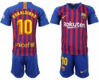 2018-19 Barcelona 10 RONALDINHO Home Youth Soccer Jersey