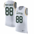 Mens Nike Green Bay Packers #88 Ty Montgomery Limited White Rush Player Name & Number Tank Top NFL Jersey