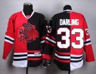 NHL Chicago Blackhawks #33 Scott Darling Red&Black Split Skull jerseys