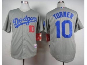 MLB Los Angeles Dodgers #10 Justin Turner Grey Cool Base Stitched Baseball jerseys