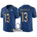 Men New York Giants #13 Odell Beckham Jr NFC 2017 Pro Bowl Blue Gold Limited Jersey