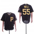Pirates #55 Josh Bell Black Cool Base Jersey