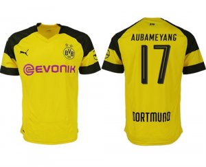 2018-19 Dortmund 17 AUBAMEYANG Home Thailand Soccer Jersey