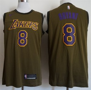 Lakers #8 Kobe Bryant Olive Nike Swingman Jersey