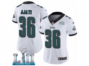 Women Nike Philadelphia Eagles #36 Jay Ajayi White Vapor Untouchable Limited Player Super Bowl LII NFL Jersey