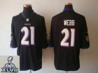 2013 Super Bowl XLVII NEW Baltimore Ravens 21 Lardarius Webb Black Jerseys (Limited)
