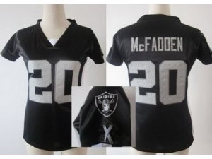 Nike Women Oakland Raiders #20 Darren McFadden Black Womens Draft Him II Top Jerseys