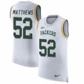 Mens Nike Green Bay Packers #52 Clay Matthews Limited White Rush Player Name & Number Tank Top NFL Jersey