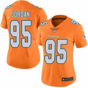 Women\'s Nike Miami Dolphins #95 Dion Jordan Limited Orange Rush NFL Jersey
