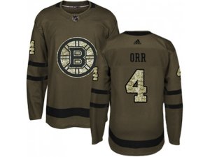 Youth Adidas Boston Bruins #4 Bobby Orr Green Salute to Service Stitched NHL Jersey