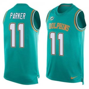 Nike Miami Dolphins #11 DeVante Parker Aqua Green Team Color Men Stitched NFL Limited Tank Top Jersey