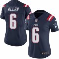 Women's Nike New England Patriots #6 Ryan Allen Limited Navy Blue Rush NFL Jersey