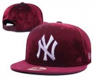 Yankees Team Logo Wine Adjustable Hat GS