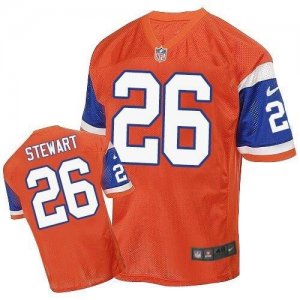 Nike Denver Broncos #26 Darian Stewart Orange Throwback Men Stitched NFL Elite Jersey