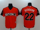 National League #22 Clayton Kershaw Orange 2017 MLB All-Star Game Home Run Derby Player Jersey
