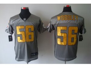 Nike NFL Pittsburgh Steelers #56 Lamarr Woodley Grey Jerseys[Shadow Elite]