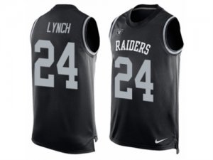 Mens Nike Oakland Raiders #24 Marshawn Lynch Limited Black Player Name & Number Tank Top NFL Jersey