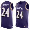 Mens Nike Baltimore Ravens #24 Shareece Wright Limited Purple Player Name & Number Tank Top NFL Jersey