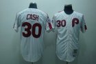 mlb philadelphia phillies #30 cash m&n white(red strip)