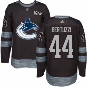 Mens Adidas Vancouver Canucks #44 Todd Bertuzzi Authentic Black 1917-2017 100th Anniversary NHL Jersey